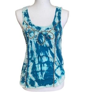 Free People Blue Tie Dye Tank Top Size M